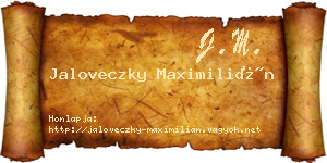 Jaloveczky Maximilián névjegykártya